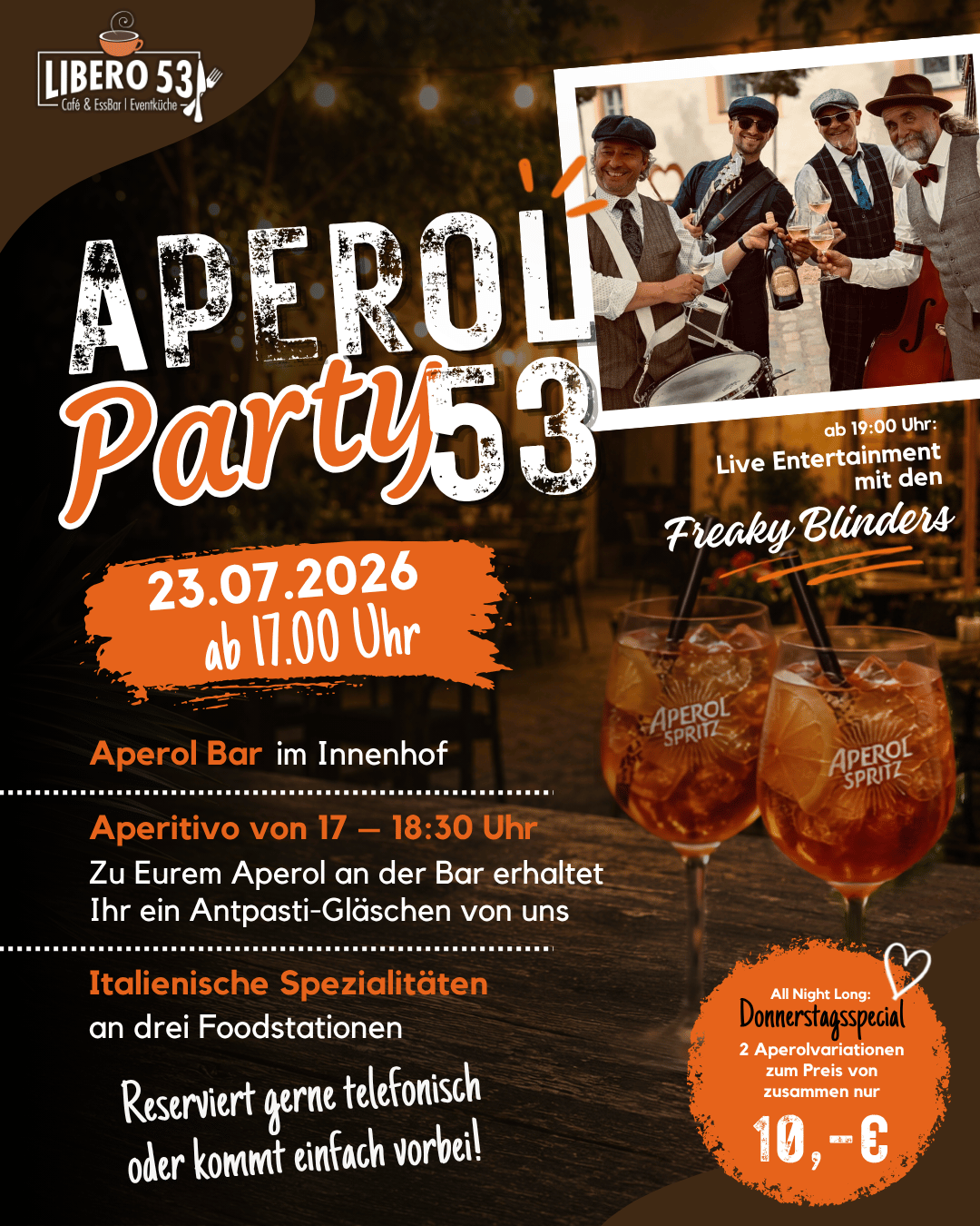 🍹 APEROL PARTY 53 – Dolce Vita trifft Live-Musik! 🇮🇹🎶