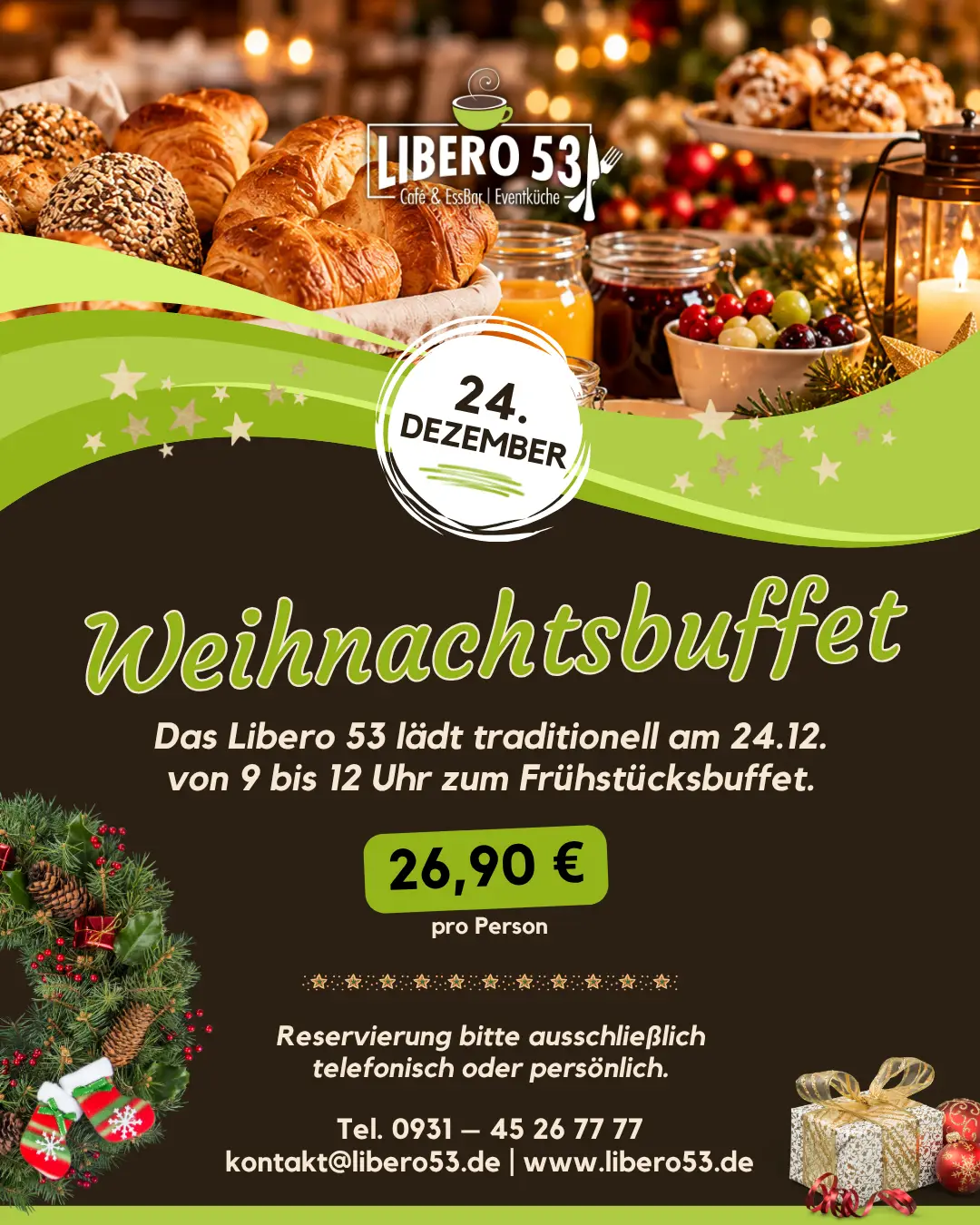 Weihnachtsbuffet 2026 im Libero 53 in Waldbüttelbrunn